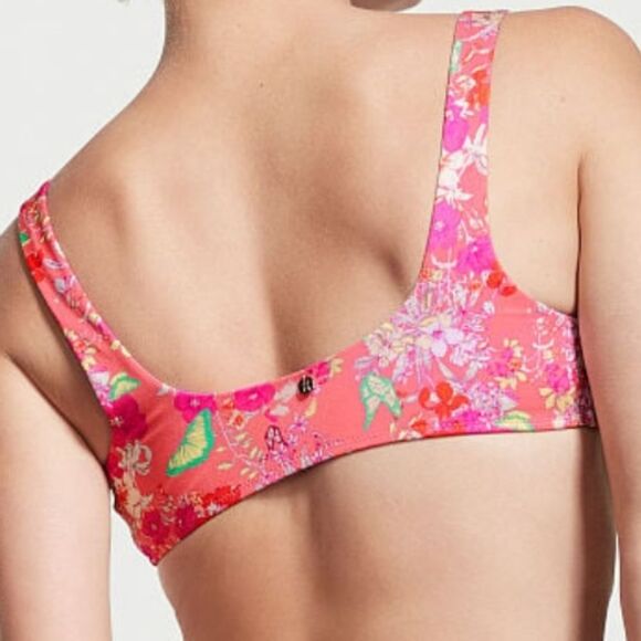 VICTORIA'S SECRET SWIM Tie-Front Bralette Bikini Top Pink Butterfly 🩷🦋 - Picture 4 of 6